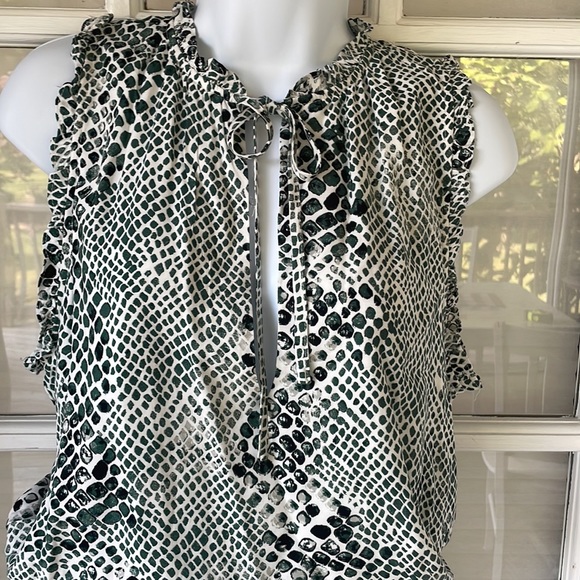 NWT Buddylove green snake print drawstring ruffled dress - Picture 5 of 6
